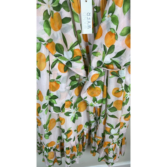 WKND WYFR CITRUS PRINT SLEEVELESS‎ RUFFLE MIDI DRESS SIZE XS NWT - Picture 4 of 7